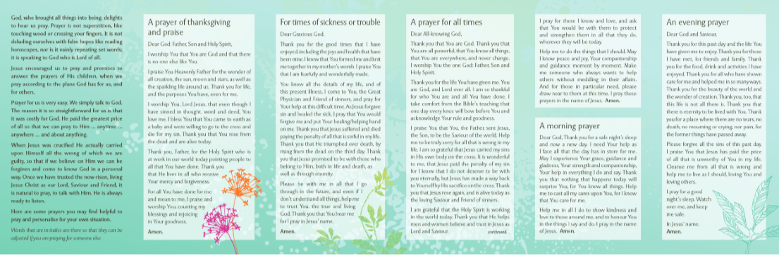 Prayers You May Wish to Pray Tract