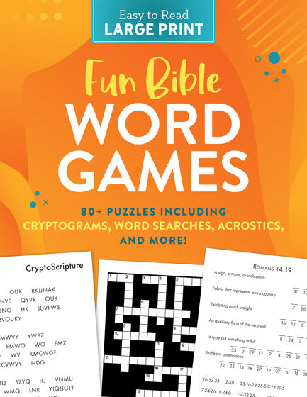 Fun Bible Word Games Large Print - More Than 80 Large Print Puzzles Barbour Publishing