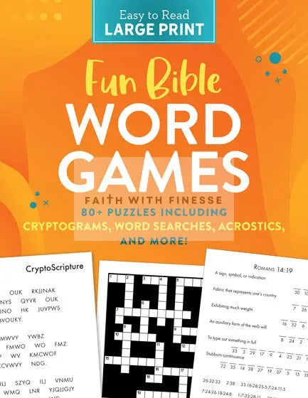 Fun Bible Word Games Large Print - More Than 80 Large Print Puzzles Barbour Publishing