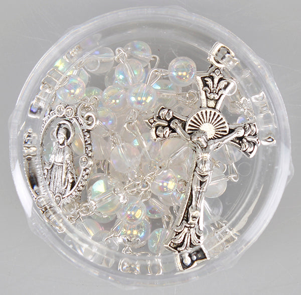 Birthstone Glass Rosary - AB Finish 6mm Fire polished