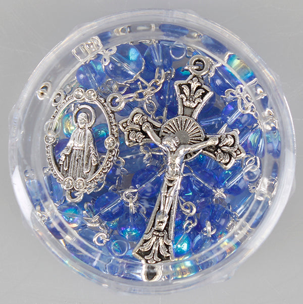 Birthstone Glass Rosary - AB Finish 6mm Fire polished