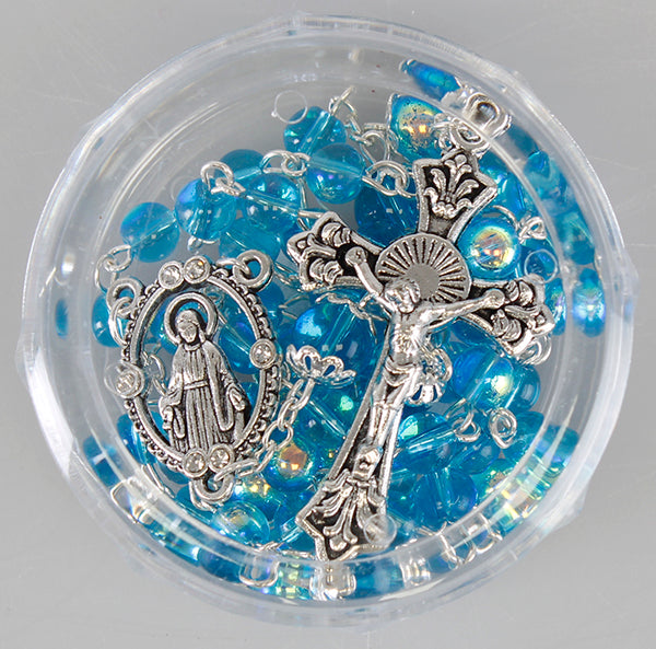Birthstone Glass Rosary - AB Finish 6mm Fire polished