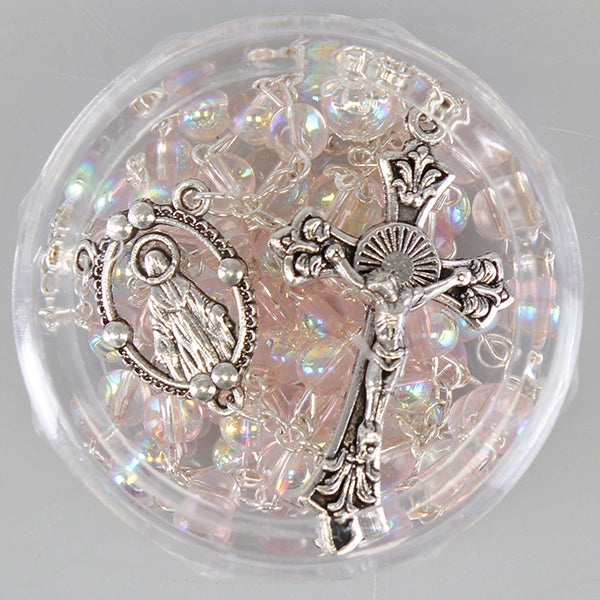 Birthstone Glass Rosary - AB Finish 6mm Fire polished