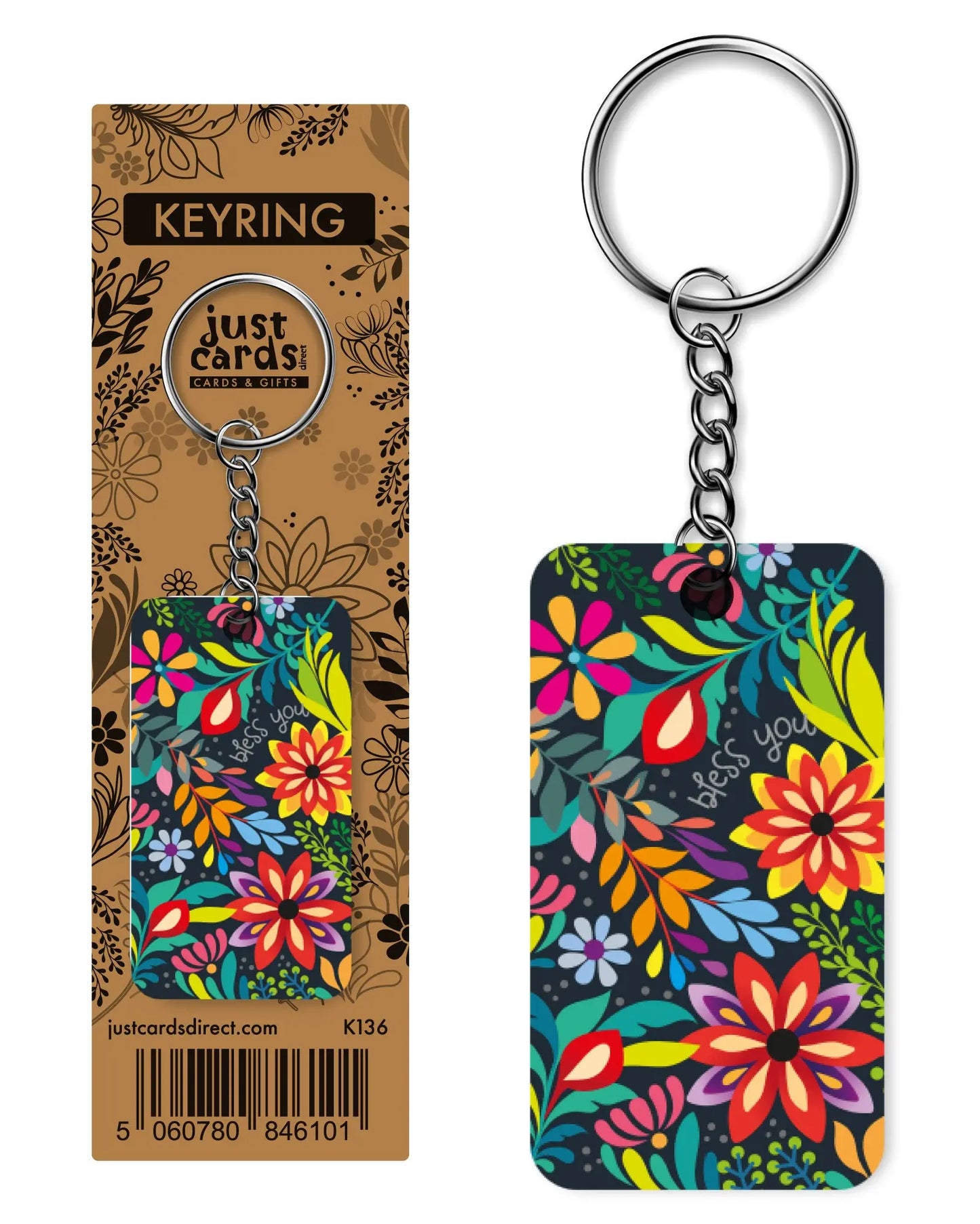 Bless you flowers Keyring Just Cards Direct