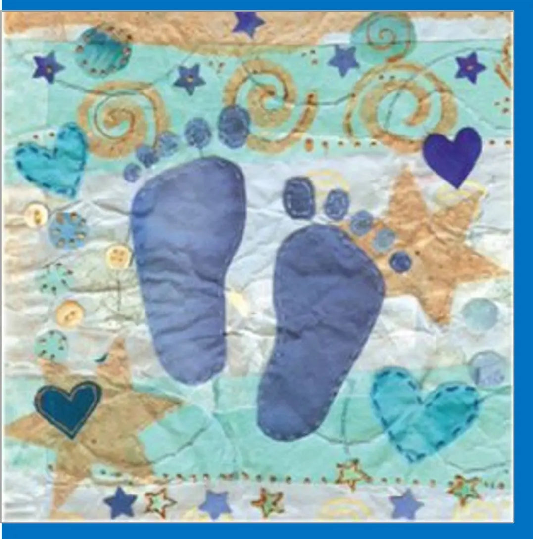 Blue Feet Baby Small Greetings Card Just Cards Direct