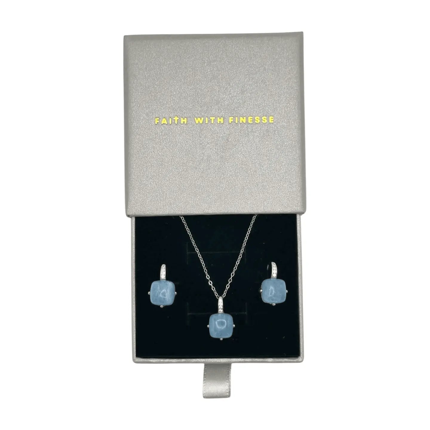 FWF Sterling Silver Minimalist Natural Aquamarine Gemstone Earrings Faith With Finesse