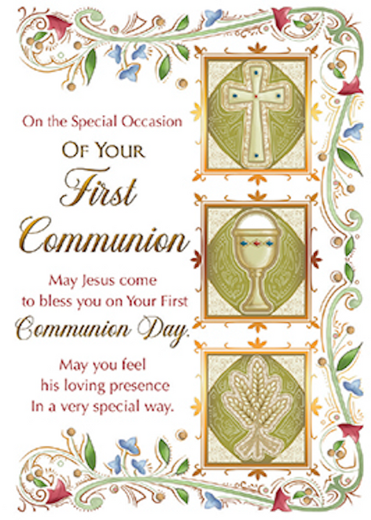 On The Special Occasion Of Your First Holy Communion Card - Symbolic