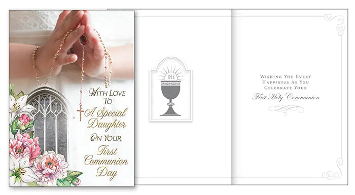 Holy Communion Card with Insert For A Daughter CBC Distributors