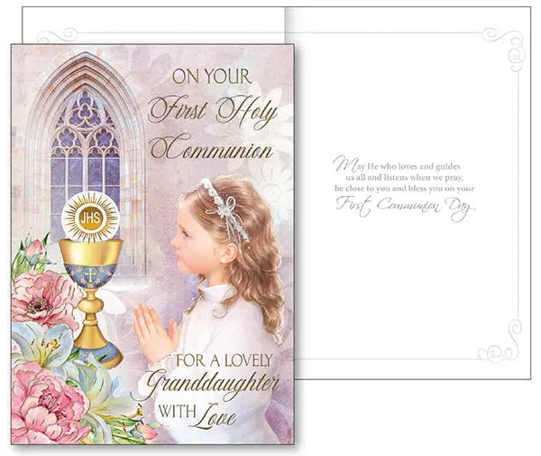 Holy Communion Card with Insert For Granddaughter CBC Distributors