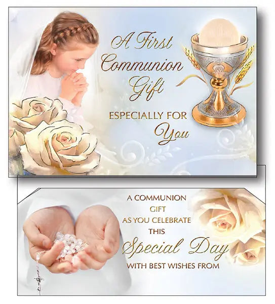Girl First Holy Communion Card - Money Wallet CBC Distributors