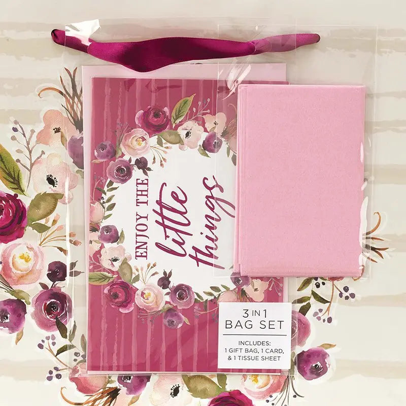 Enjoy The Little Things, Large Gift Bag With Card Christian Art Gifts