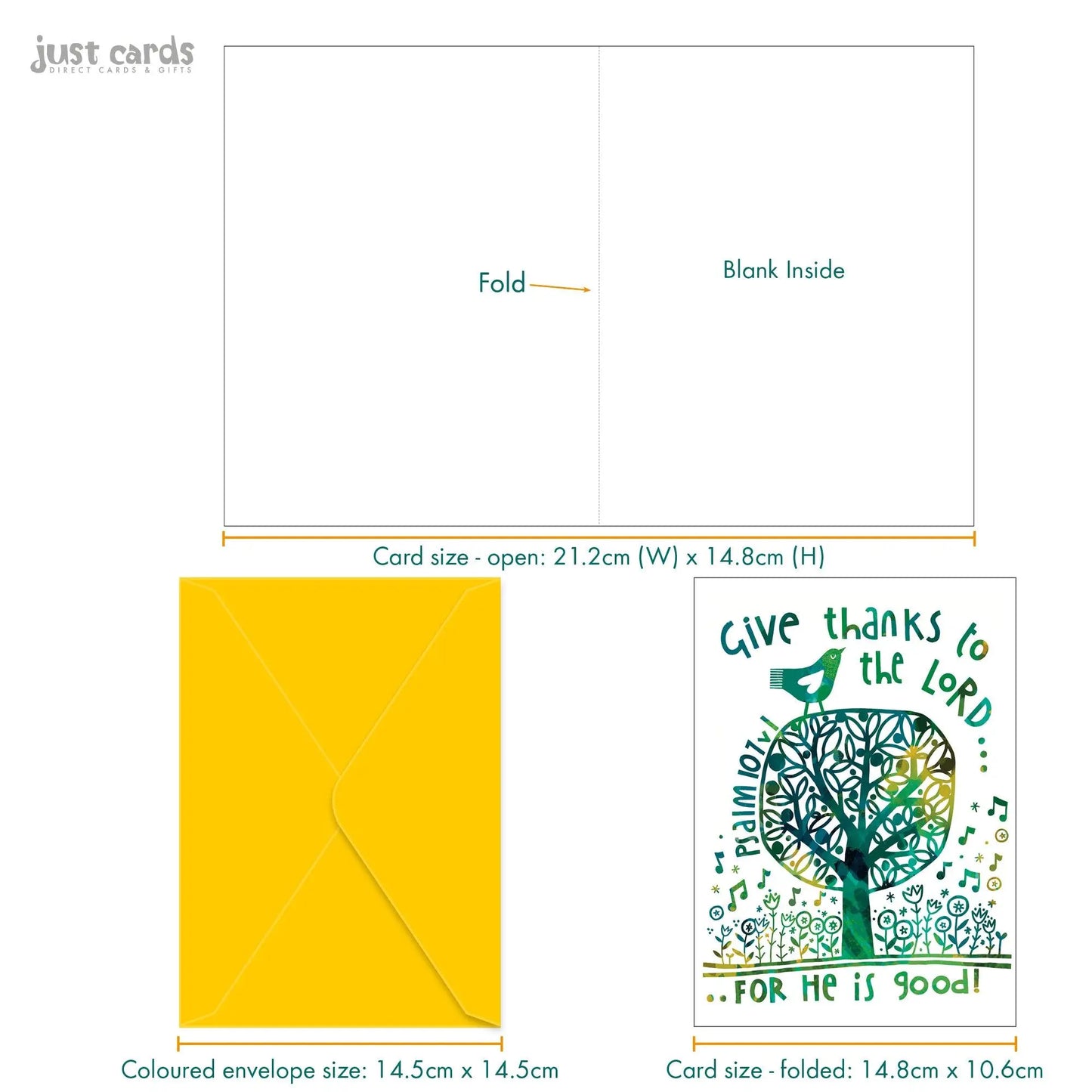 Give Thanks Greetings Card Just Cards