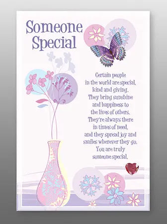 Someone Special Glass Plaque - Butterflies, Vase And Flowers CBC Distributors