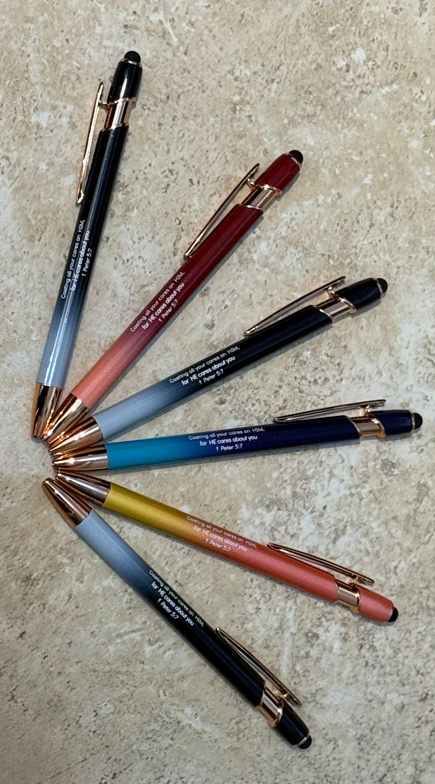 3-Pack Bible Verse Pens – 1 Peter 5:7