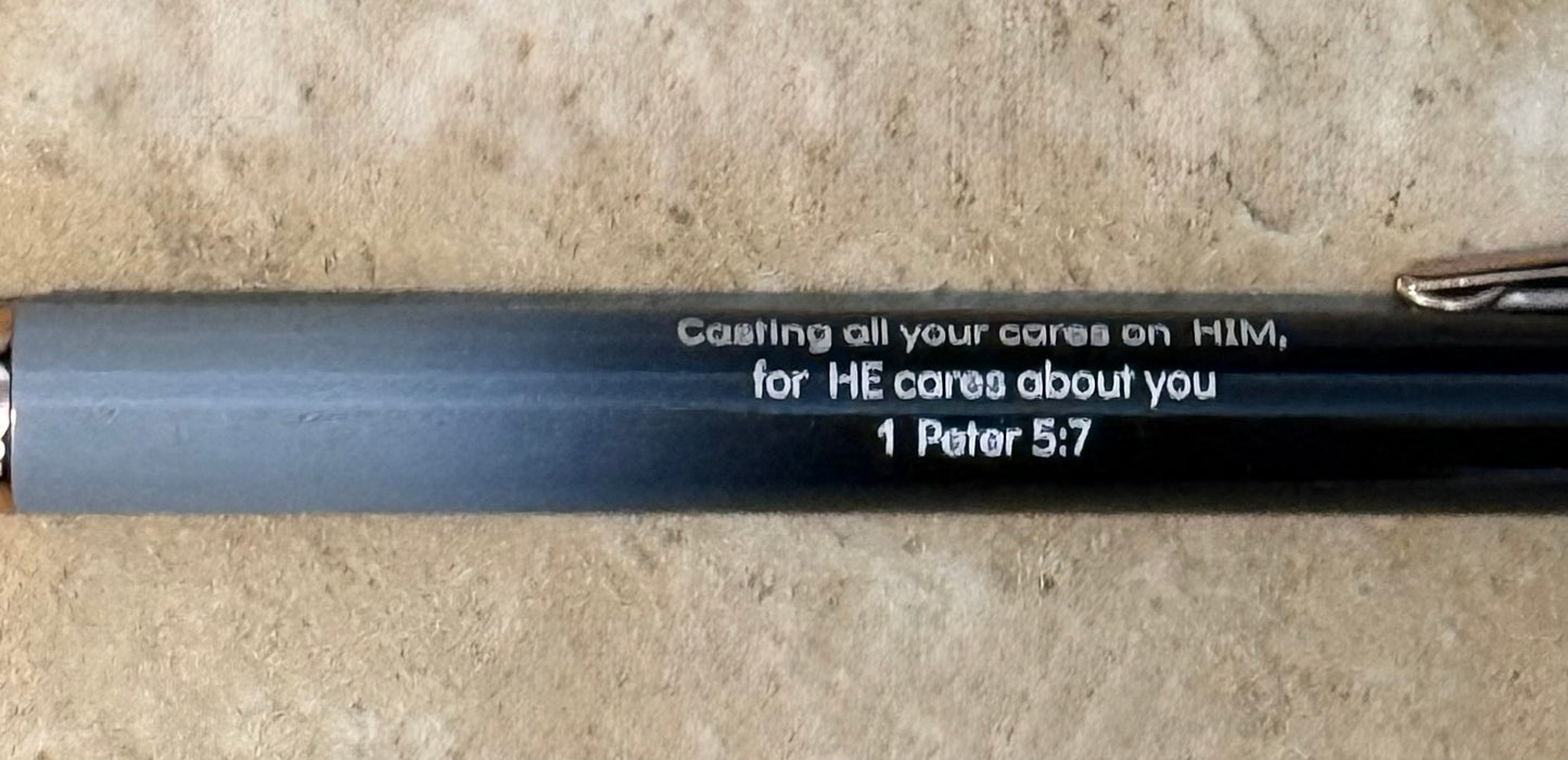 3-Pack Bible Verse Pens – 1 Peter 5:7