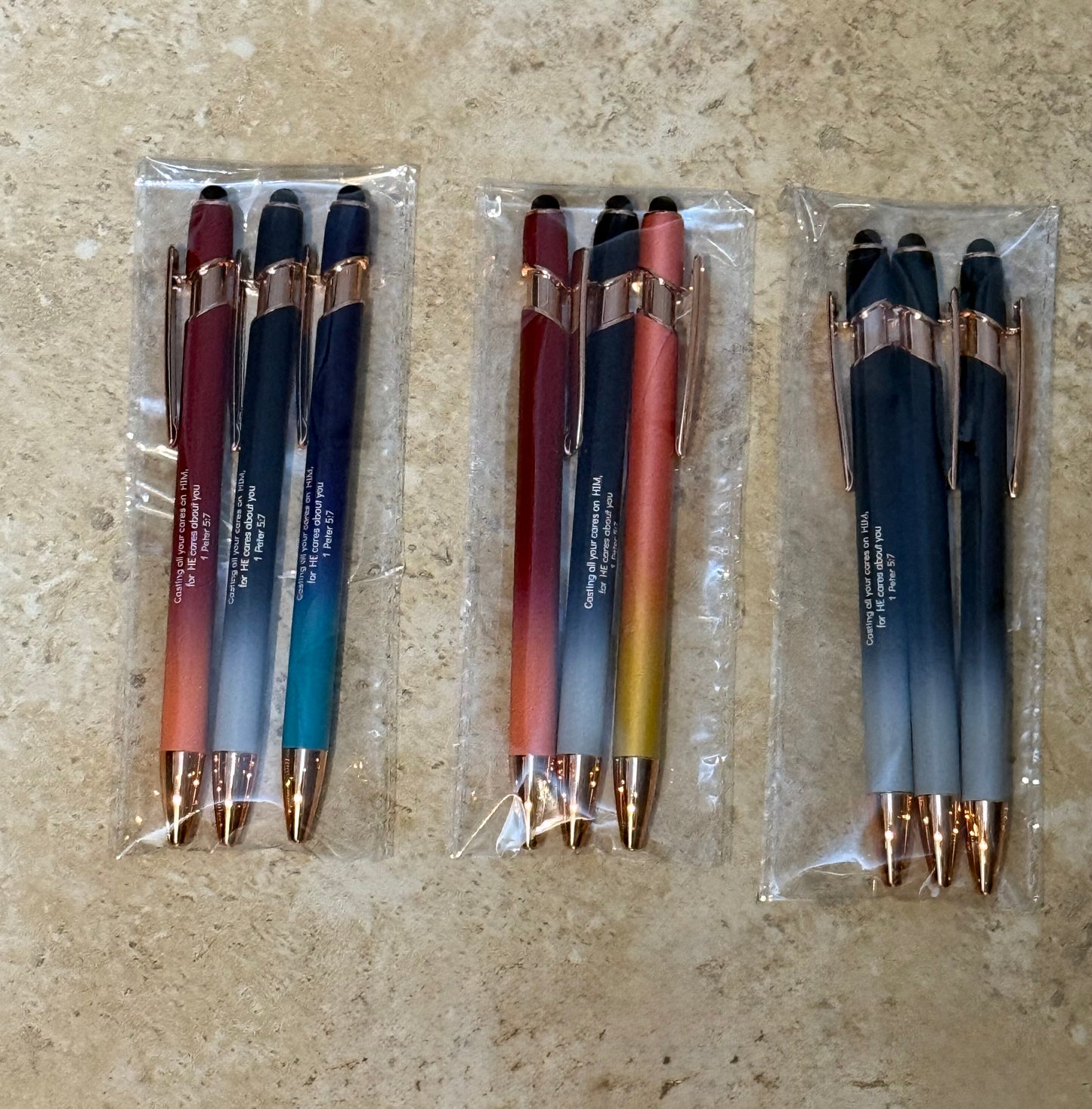 3-Pack Bible Verse Pens – 1 Peter 5:7