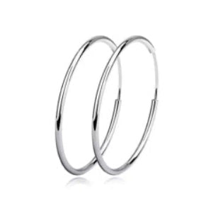 FWF Sterling Silver Endless Simple Hoop Earrings Faith With Finesse