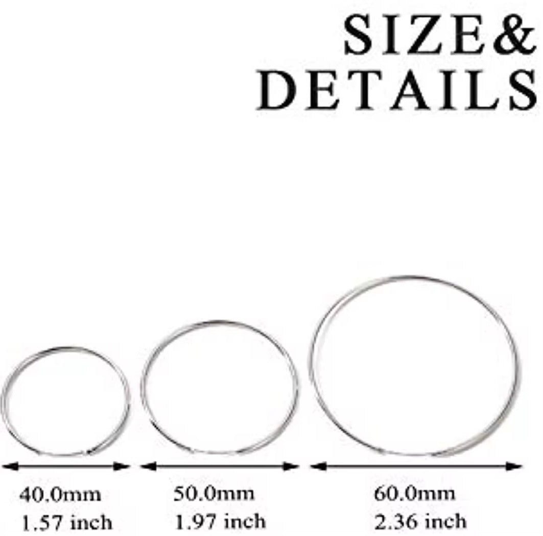 FWF Large Sterling Silver Endless Hoop Earrings