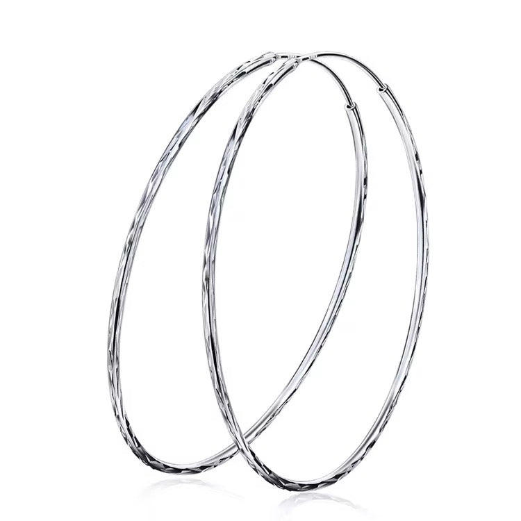 FWF Large Sterling Silver Endless Hoop Earrings