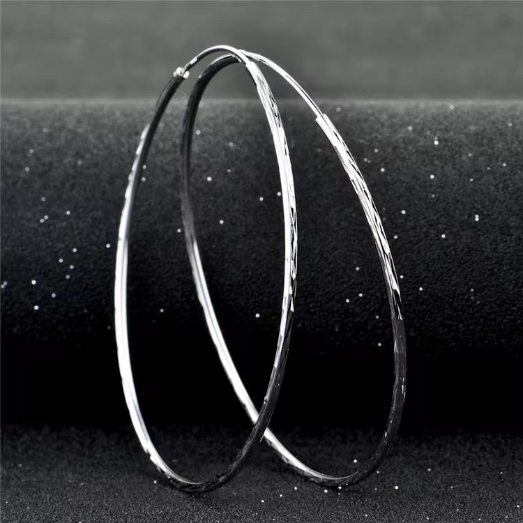 FWF Large Sterling Silver Endless Hoop Earrings