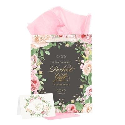 Portrait Gray/Pink Every Good & Perfect Gift James 1:17 - Gift Bag w/ Card LG Faith With Finesse