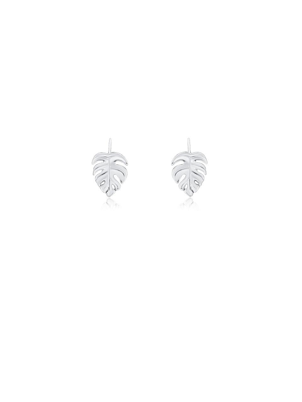 FWF Sterling Silver S925 Large Leaf Earrings