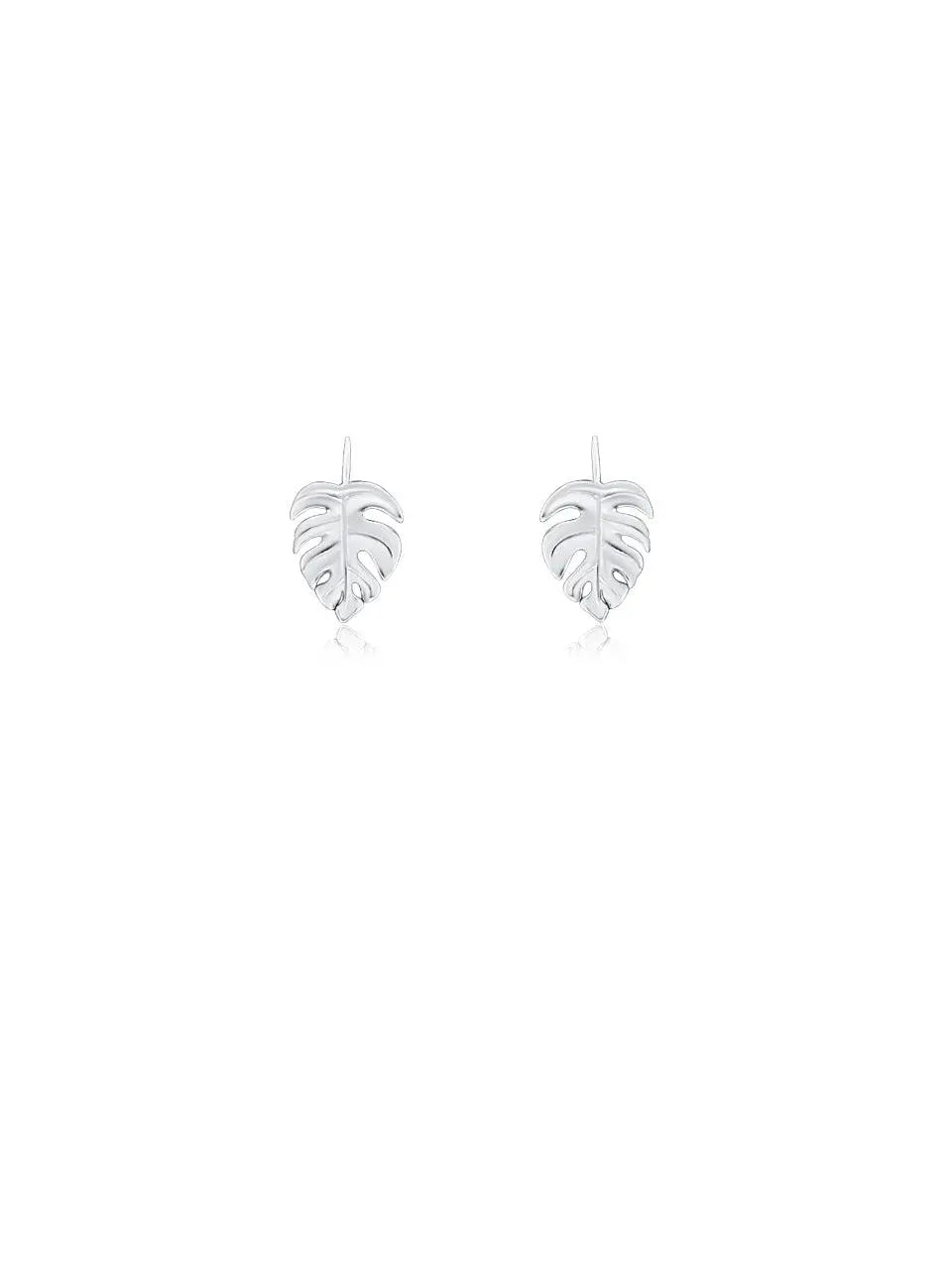 FWF Sterling Silver S925 Large Leaf Earrings