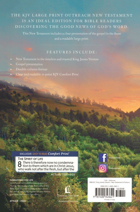 Scenic Holy Bible - KJV Large Print New Testament - Comfort Print - Softcover