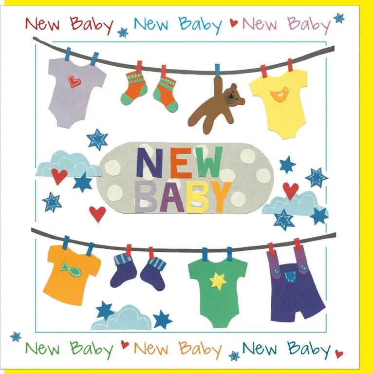 New Baby Washing Line Greetings Card Just Cards Direct