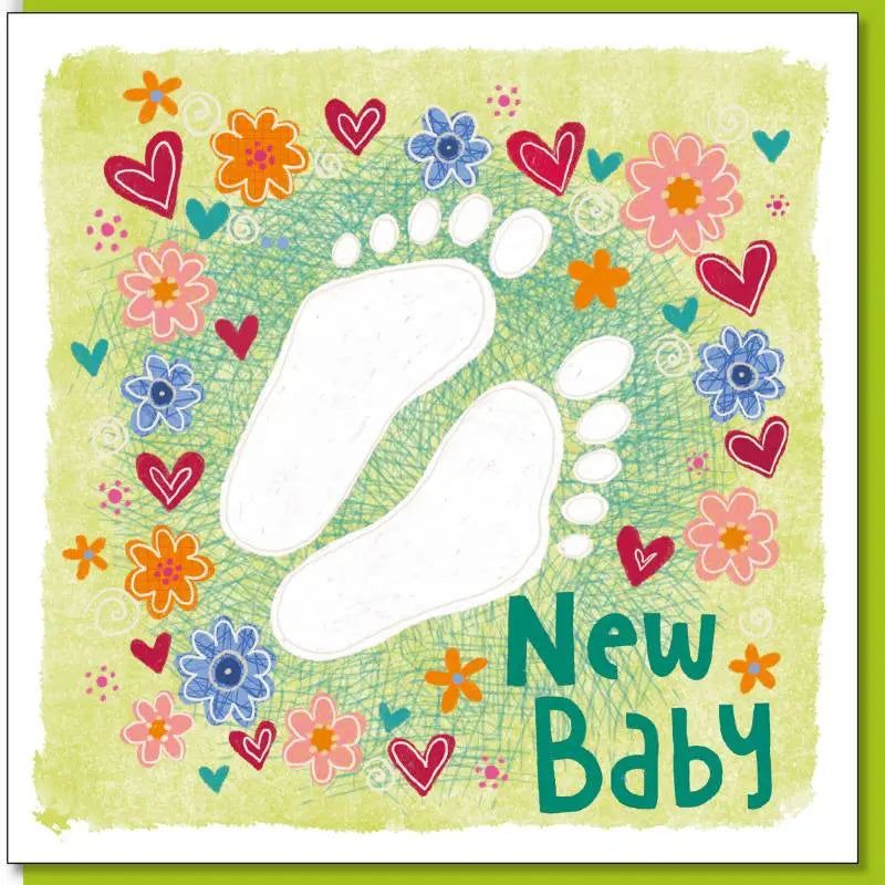 New baby feet Greetings Card Just Cards Direct