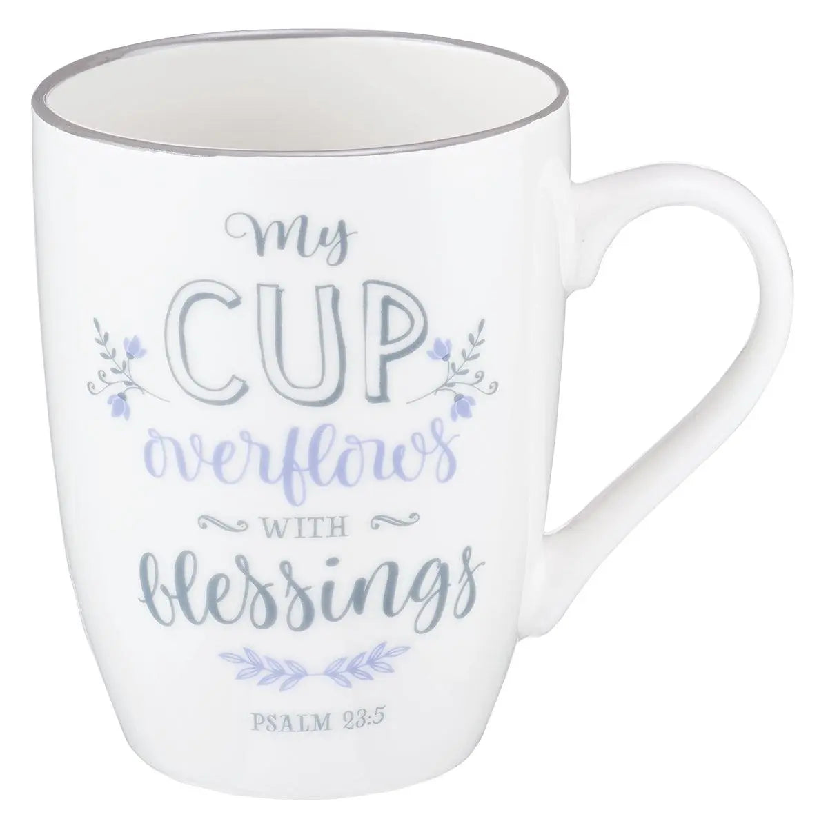 Mug White My Cup Overflows Ps. 23:5 Faith With Finesse