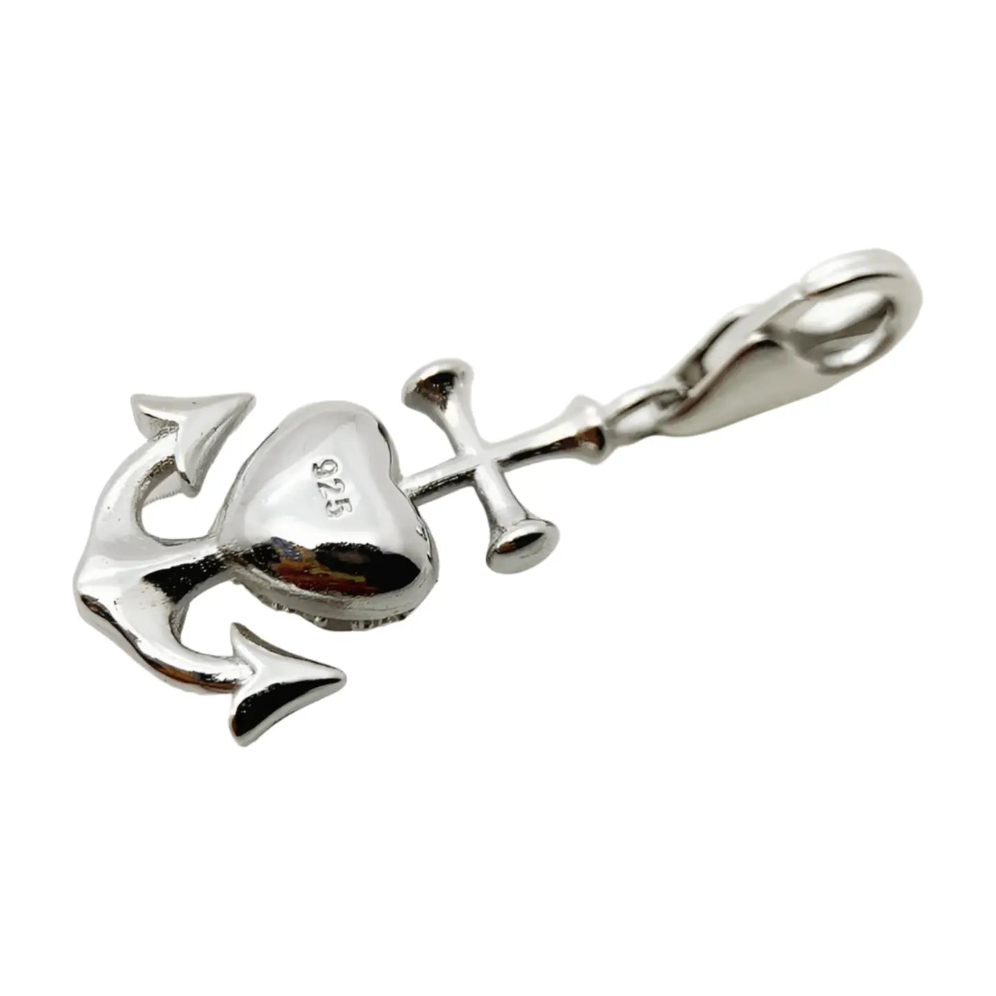 FWF Sterling Silver "Faith Hope Love" Cross Hearts Anchor Charm Pendant Faith With Finesse