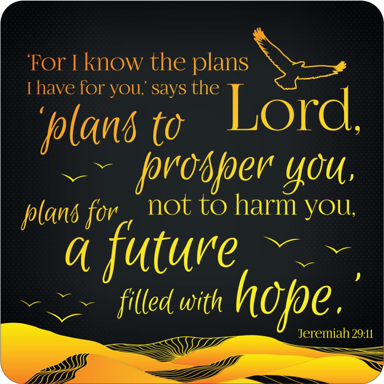 Plans To Prosper (Jeremiah 29:11) Coaster Just Cards Direct