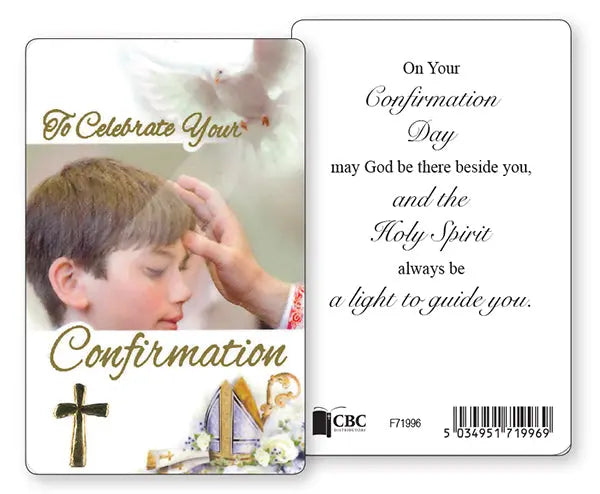 Prayer Card - Confirmation Boy CBC Distributors