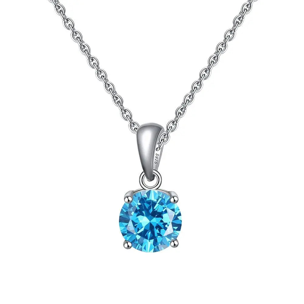 FWF 4A Cubic Zirconia Round Cut pendant with 45cm Sterling Silver Chain Faith With Finesse