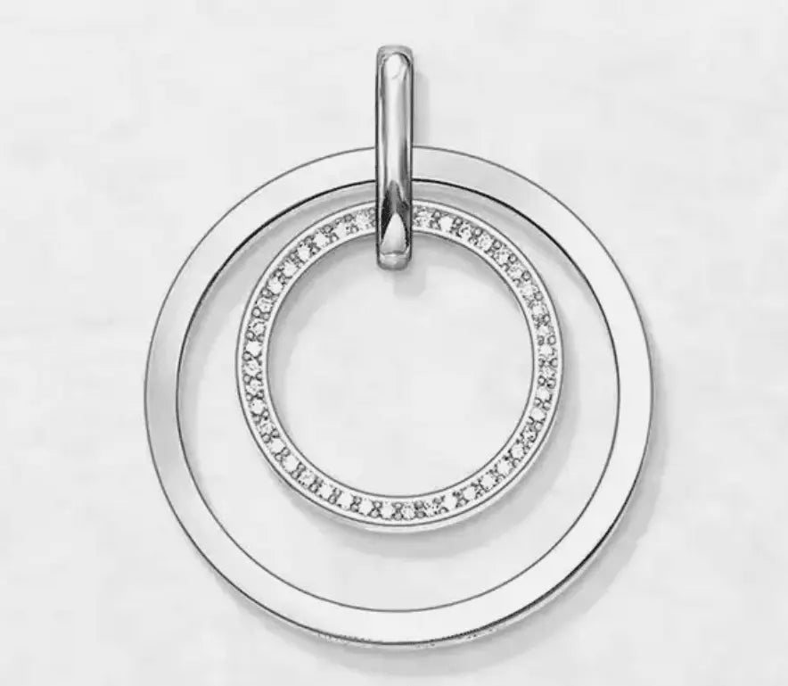 FWF Sterling Silver Double Circles Pendant Faith With Finesse