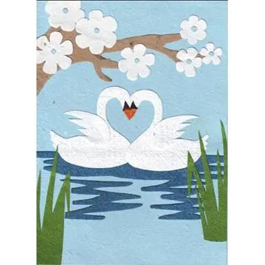 Swans In Love Greetings Card Just Cards Direct