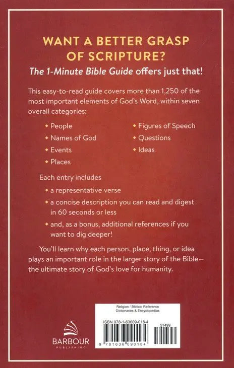 The 1-Minute Bible Guide: More Than 1,250 Quick, Easy-to-Read Entries on People, Places, Events, and More Barbour Publishing