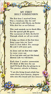 First Communion Series Verse - Paper Card