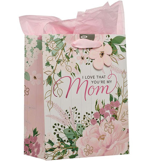 I Love That You're My Mom -  Medium Gift Bag Pink