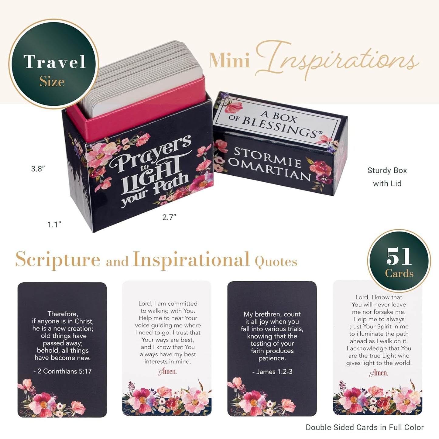 Prayers to Light Your Path, Inspirational Prayer Cards (Box Of Blessings) Christian Art Gifts