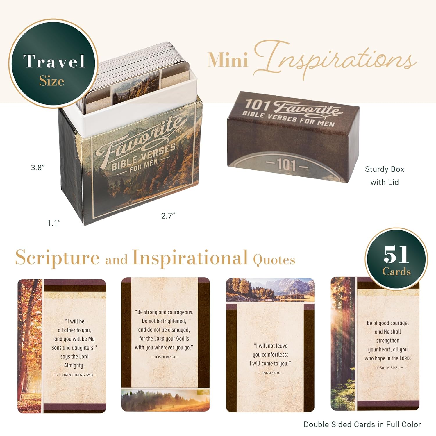 101 Favorite Bible Verses for Men (Box of Blessings) Christian Art Gifts