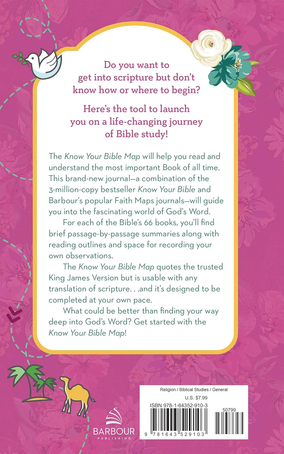 Know Your Bible Map [Women's Cover] A Creative Journal Barbour Publishing