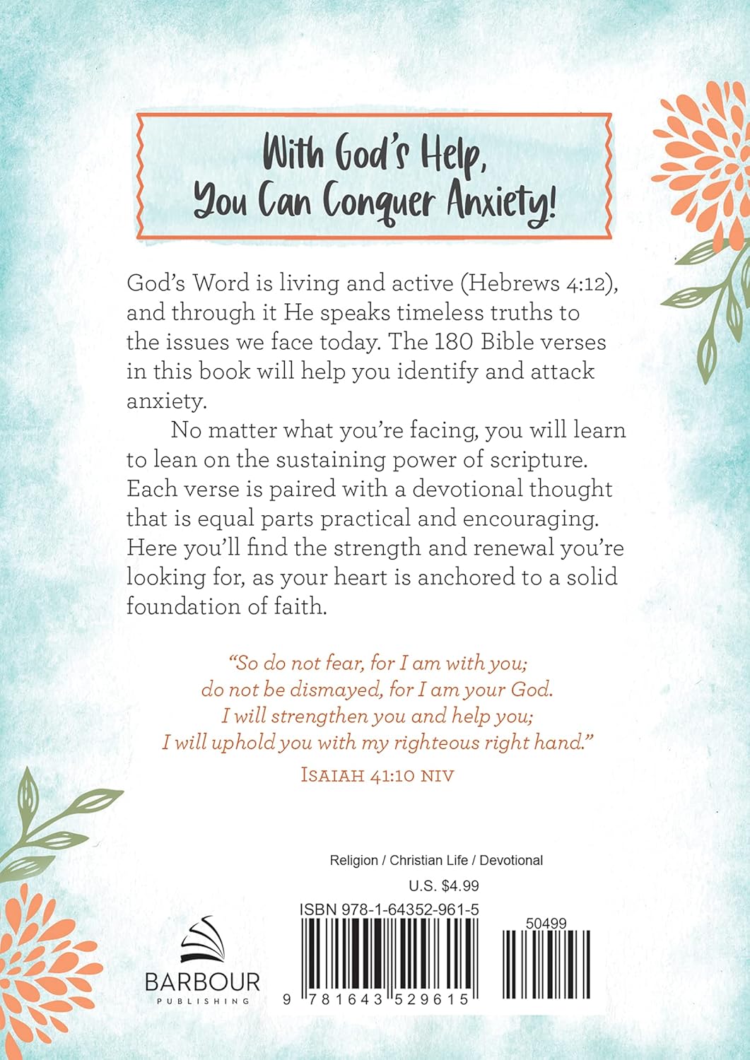 180 Bible Verses for Conquering Anxiety  - Devotions for Women Barbour Publishing