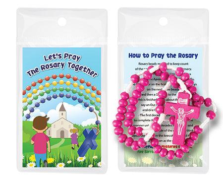 Wood Corded Rosary - Various Colours