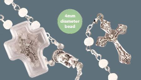 Glass Rosary - White