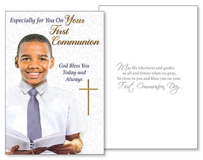 Christian Embossed Communion Card