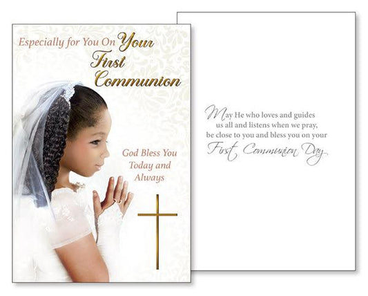 Christian Embossed Communion Card