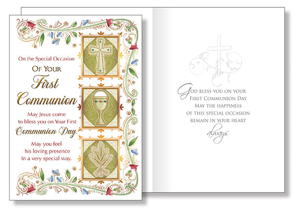 On The Special Occasion Of Your First Holy Communion Card - Symbolic