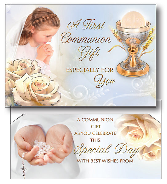 Girl First Holy Communion Card - Money Wallet